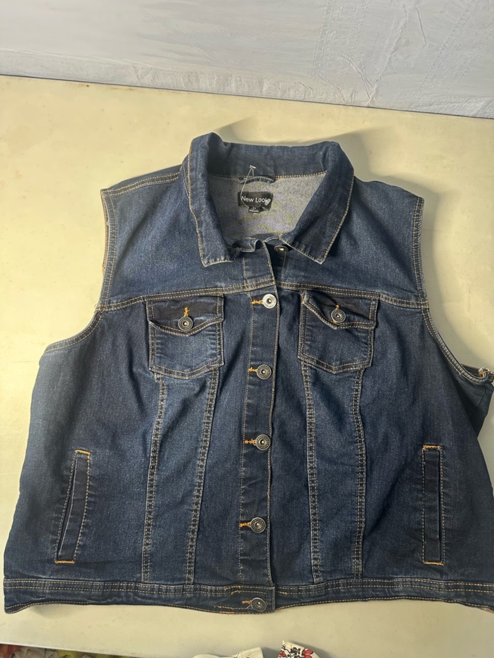 New Look Indigo Denim Button-Front Vest